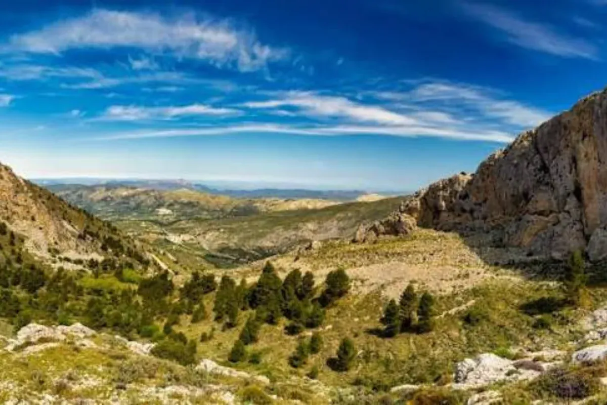 Looking across the high valleys towards the coast