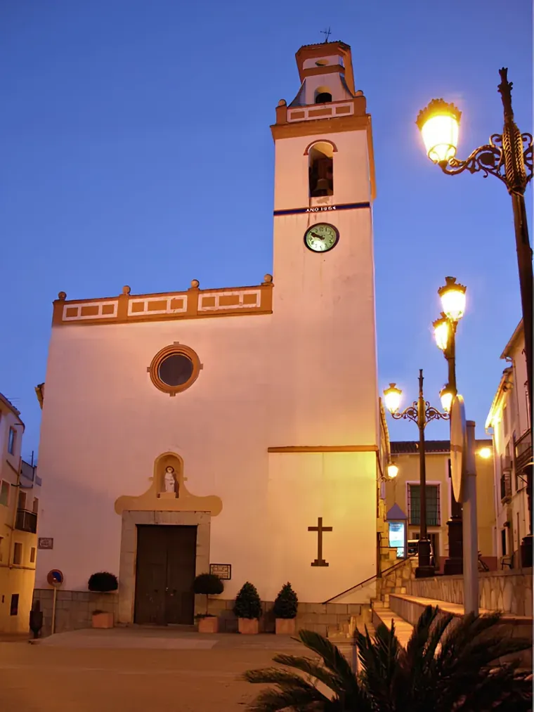 The church of Castell de Castells at dusk